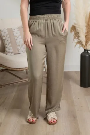 { DEX } Flowy Wide Leg Pants - Olive