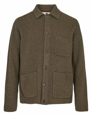 AKSKJOLD HEAVY KNIT CARDIGAN  - Forest night