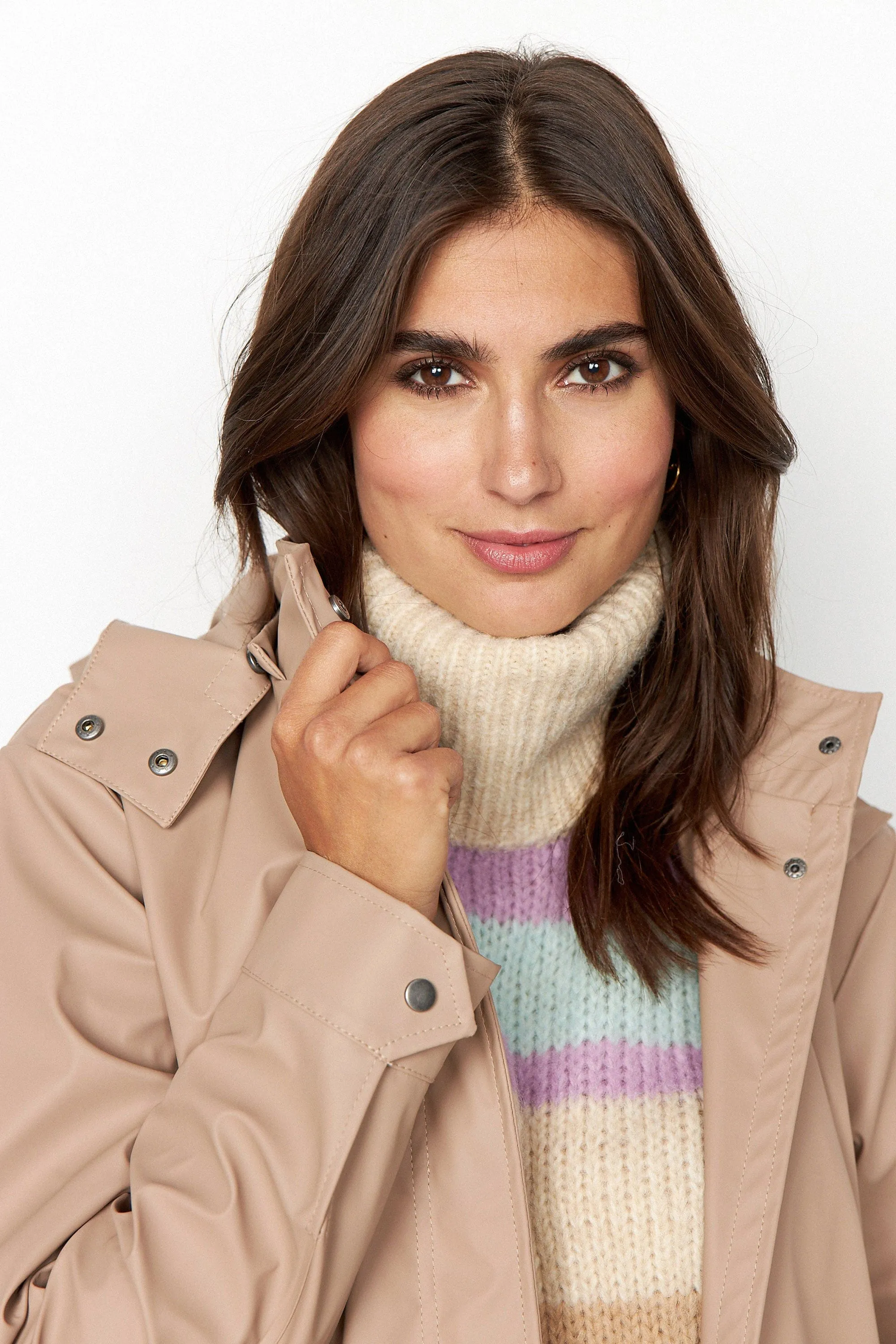 Alexa PU Rain Jacket - Stucco Brown