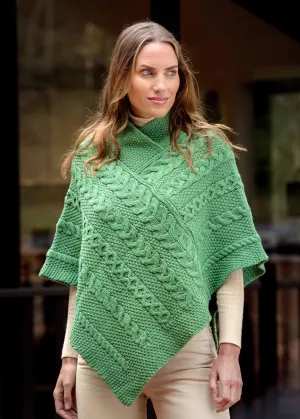 Aran Crafts Poncho | Green