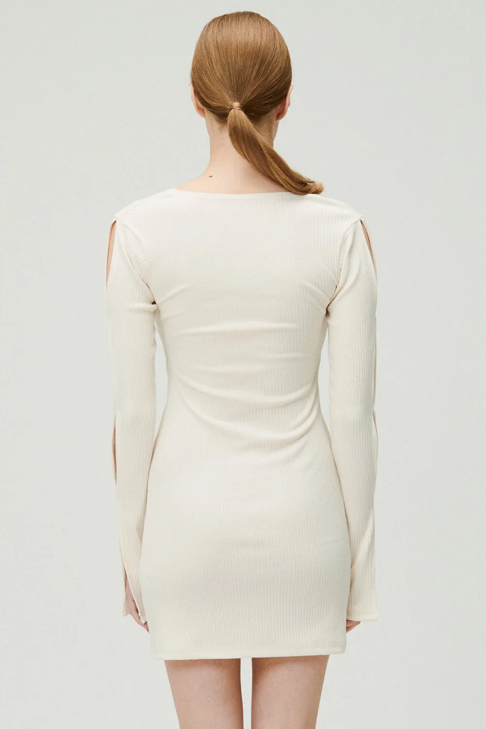 Ayn Square Neck Ribbed Dress
