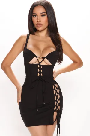 Bad Gals Club Heavy Knit Mini Dress - Black