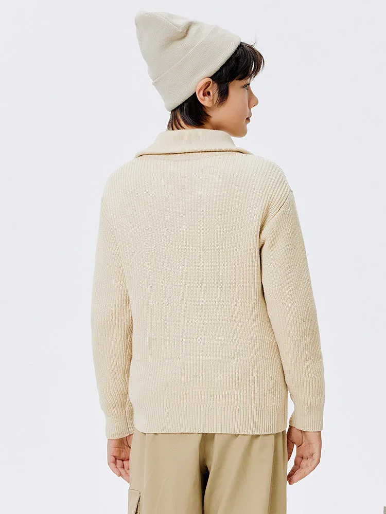 Balabala Kids Unisex Cream White Sweater