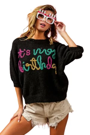 BiBi metallic puff sleeve sweater From Love Salve