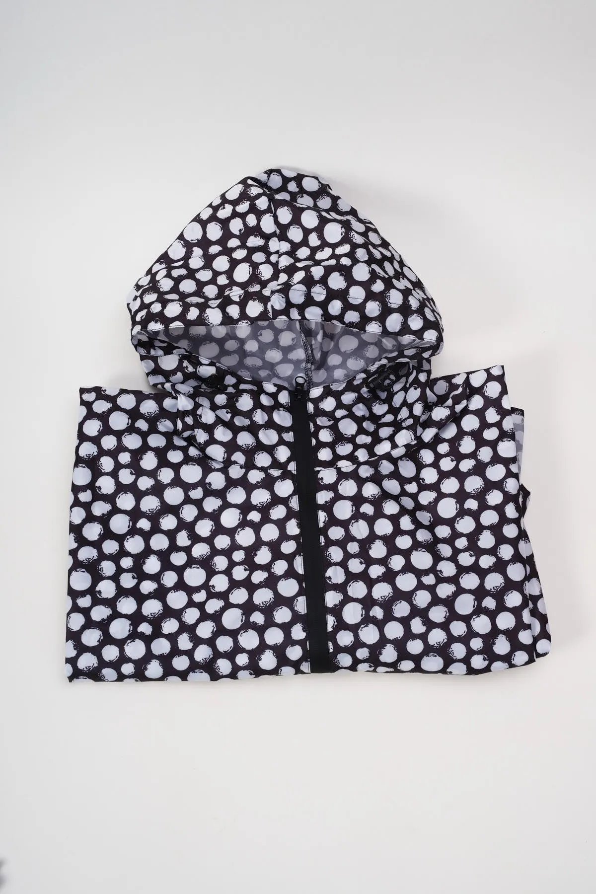 Black Polka Dot Rain Poncho In A Bag
