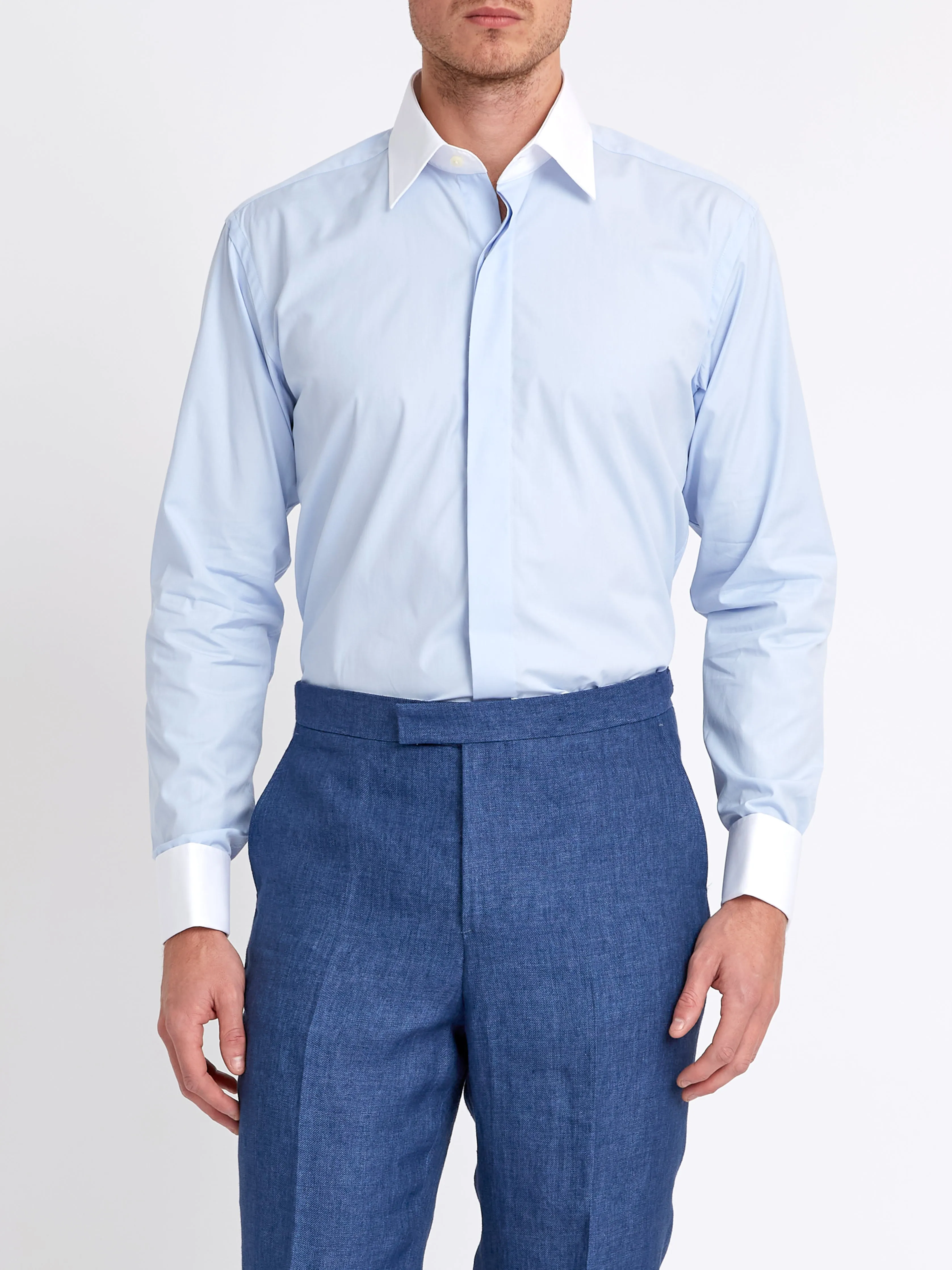 Blue/White Steed Cotton Gatsby Shirt