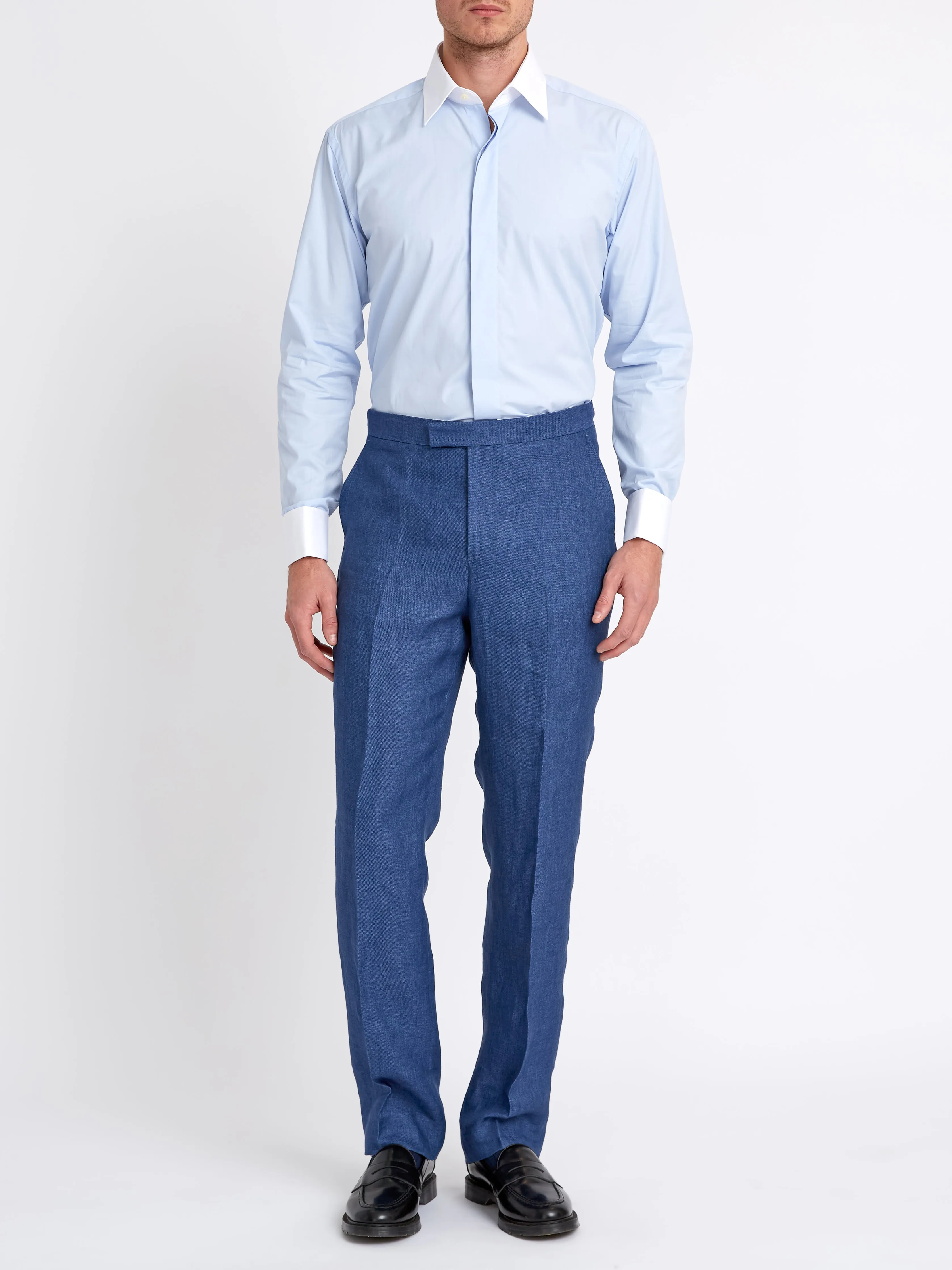 Blue/White Steed Cotton Gatsby Shirt