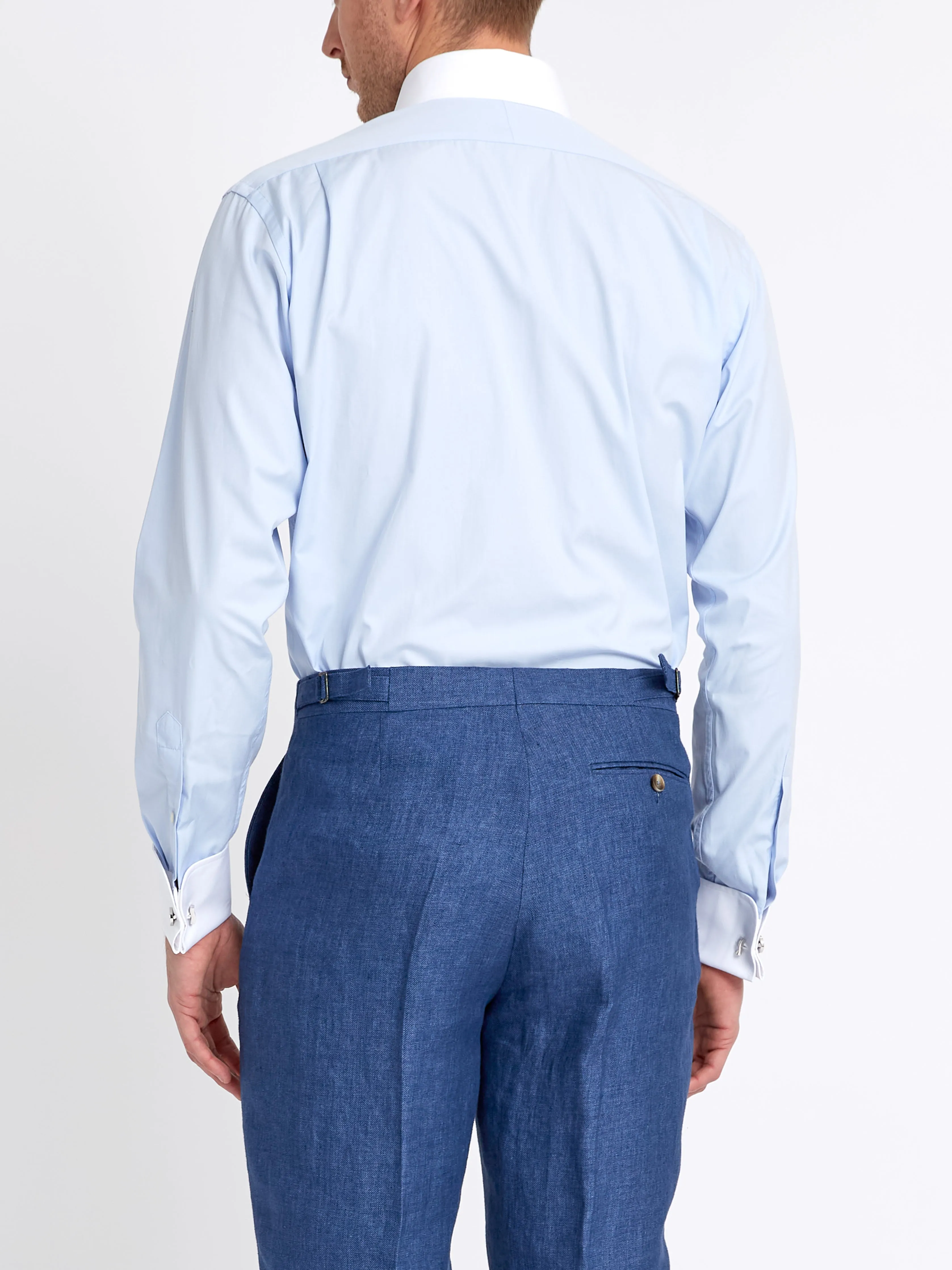 Blue/White Steed Cotton Gatsby Shirt
