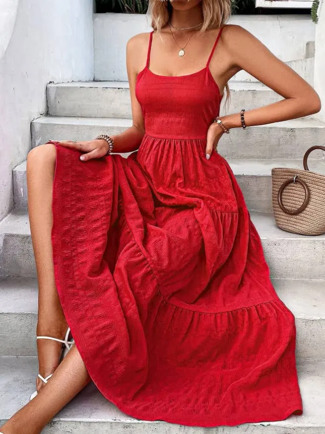 Bright Red Maxi Dress