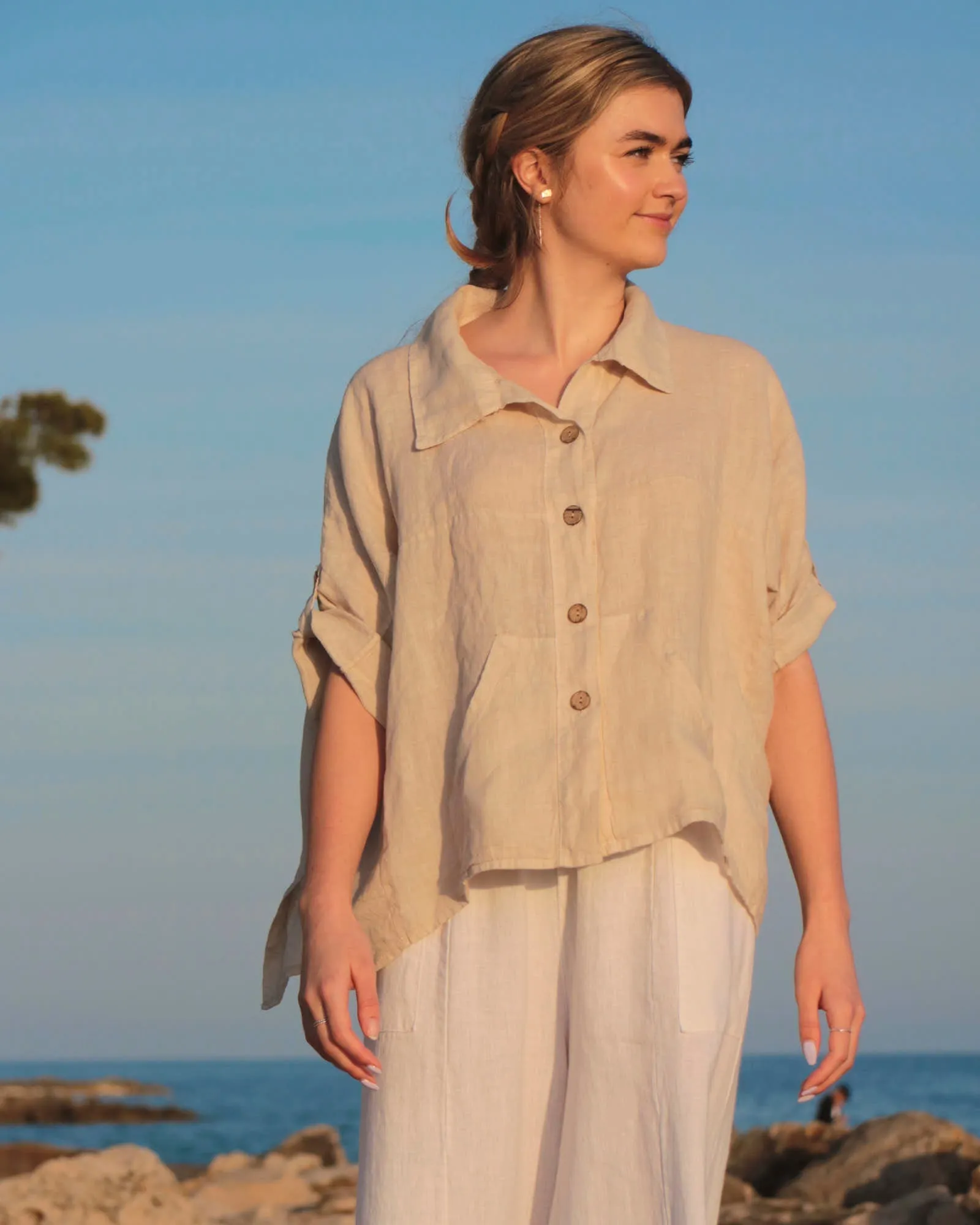 Casual Linen Shirt Jacket