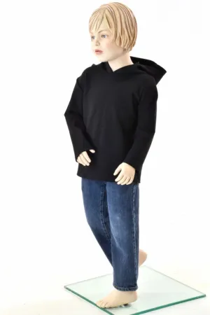 Childrens Black Zen Long Sleeve Hoodie