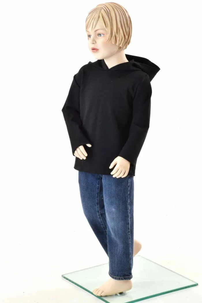 Childrens Black Zen Long Sleeve Hoodie
