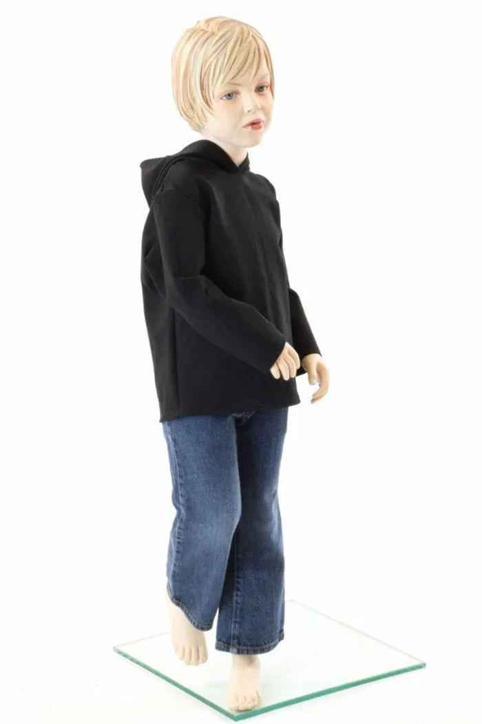 Childrens Black Zen Long Sleeve Hoodie