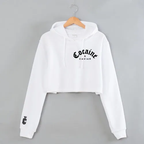 COCAINE & CAVIAR CROP HOODIE