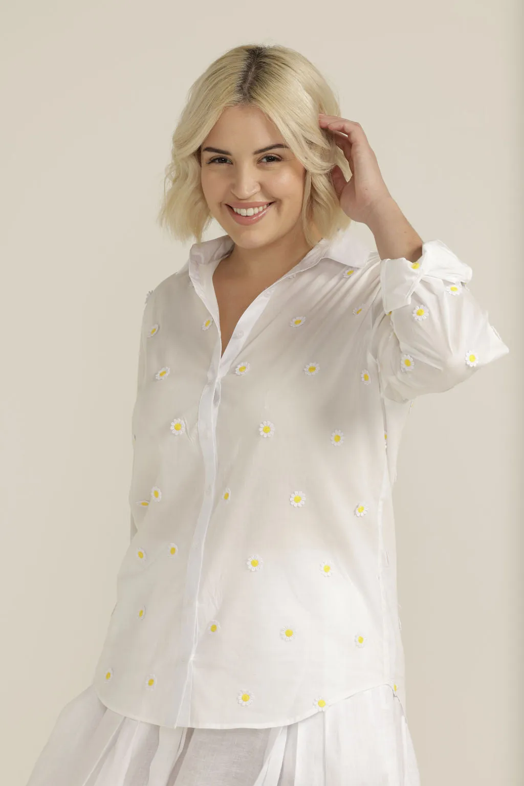 Cotton Applique Daisy Shirt