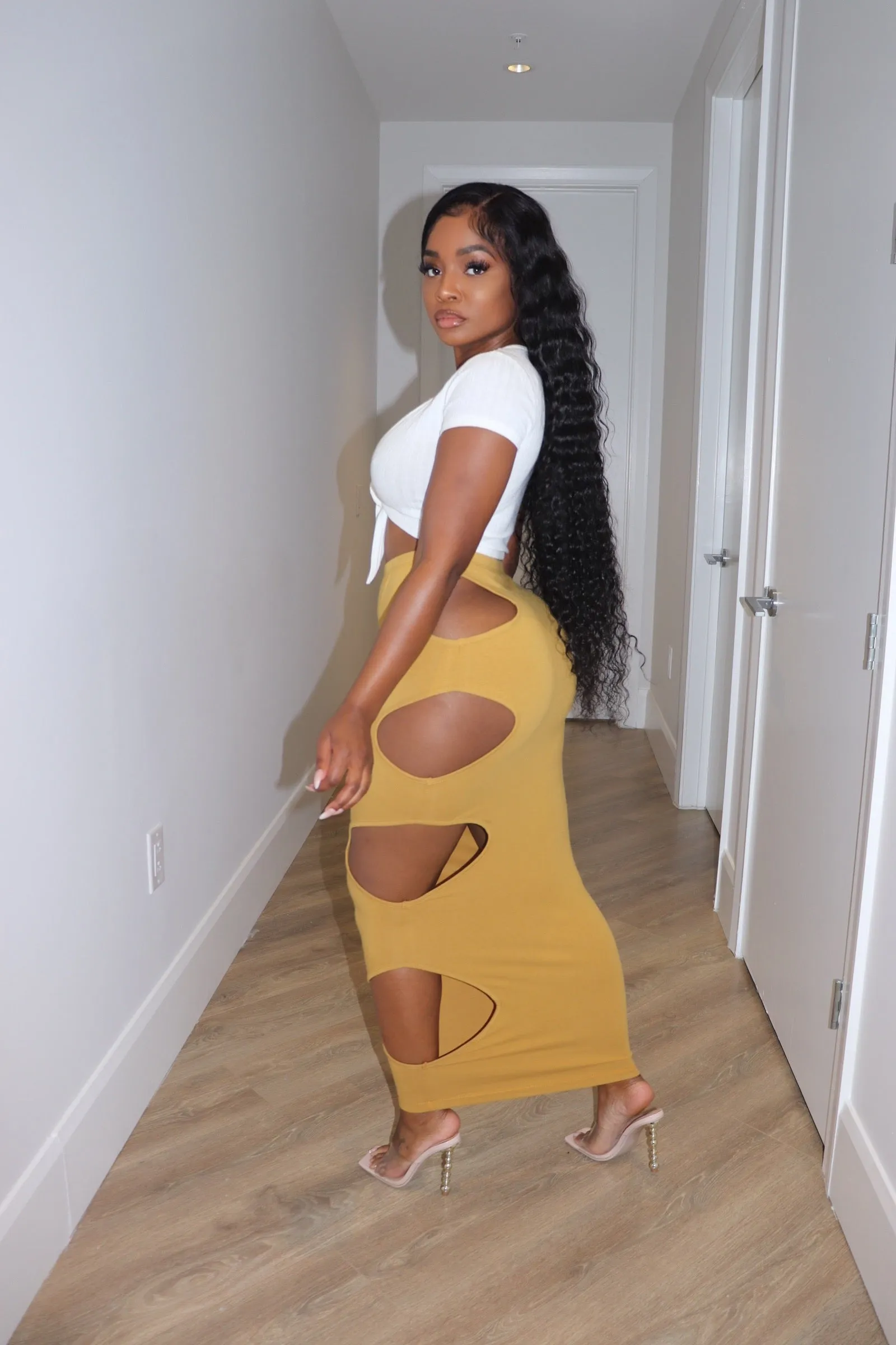 Curry cutout Skirt
