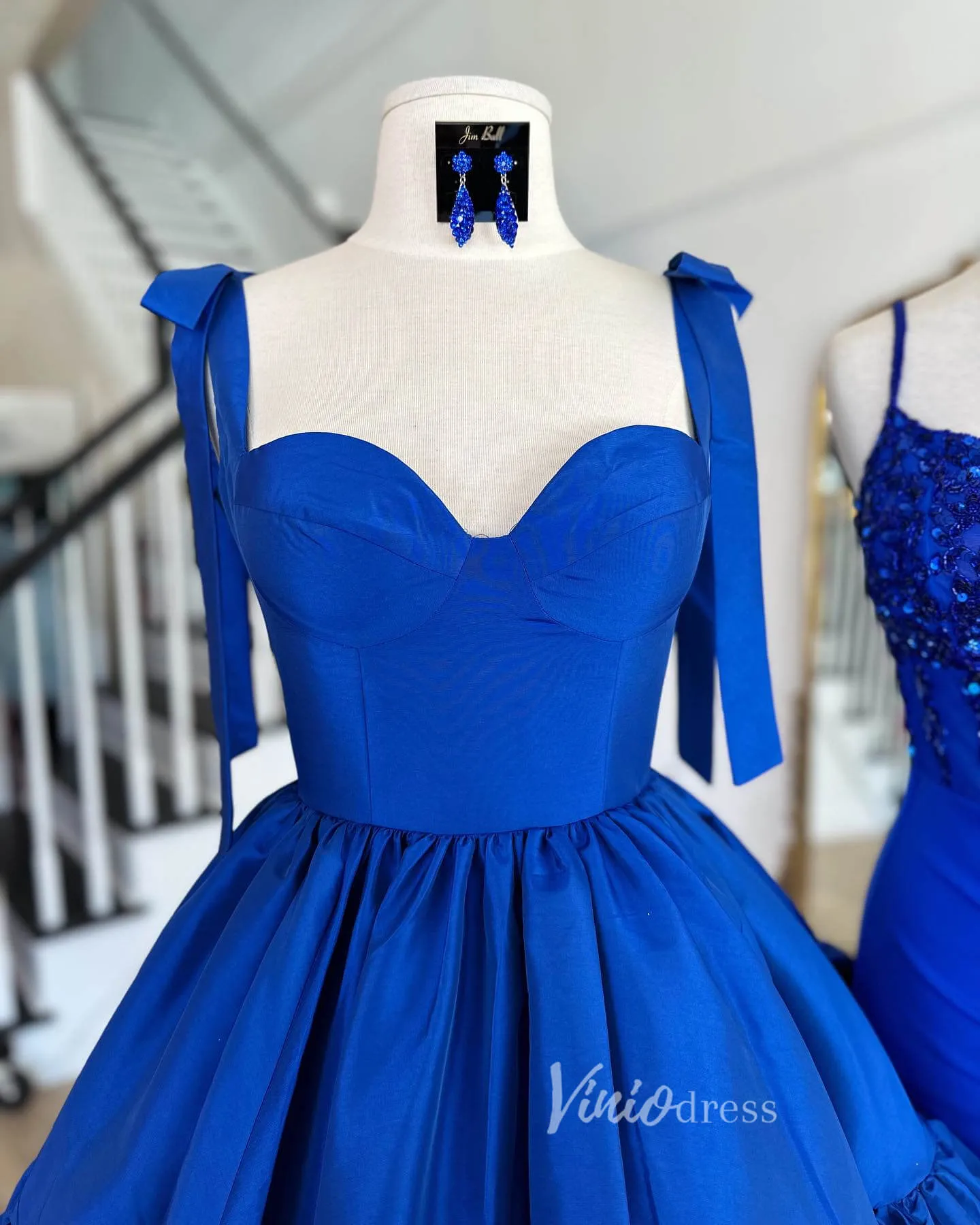 Cute Satin Homecoming Dresses Wide Strap Bow-Tie Short Prom Dress SD1641