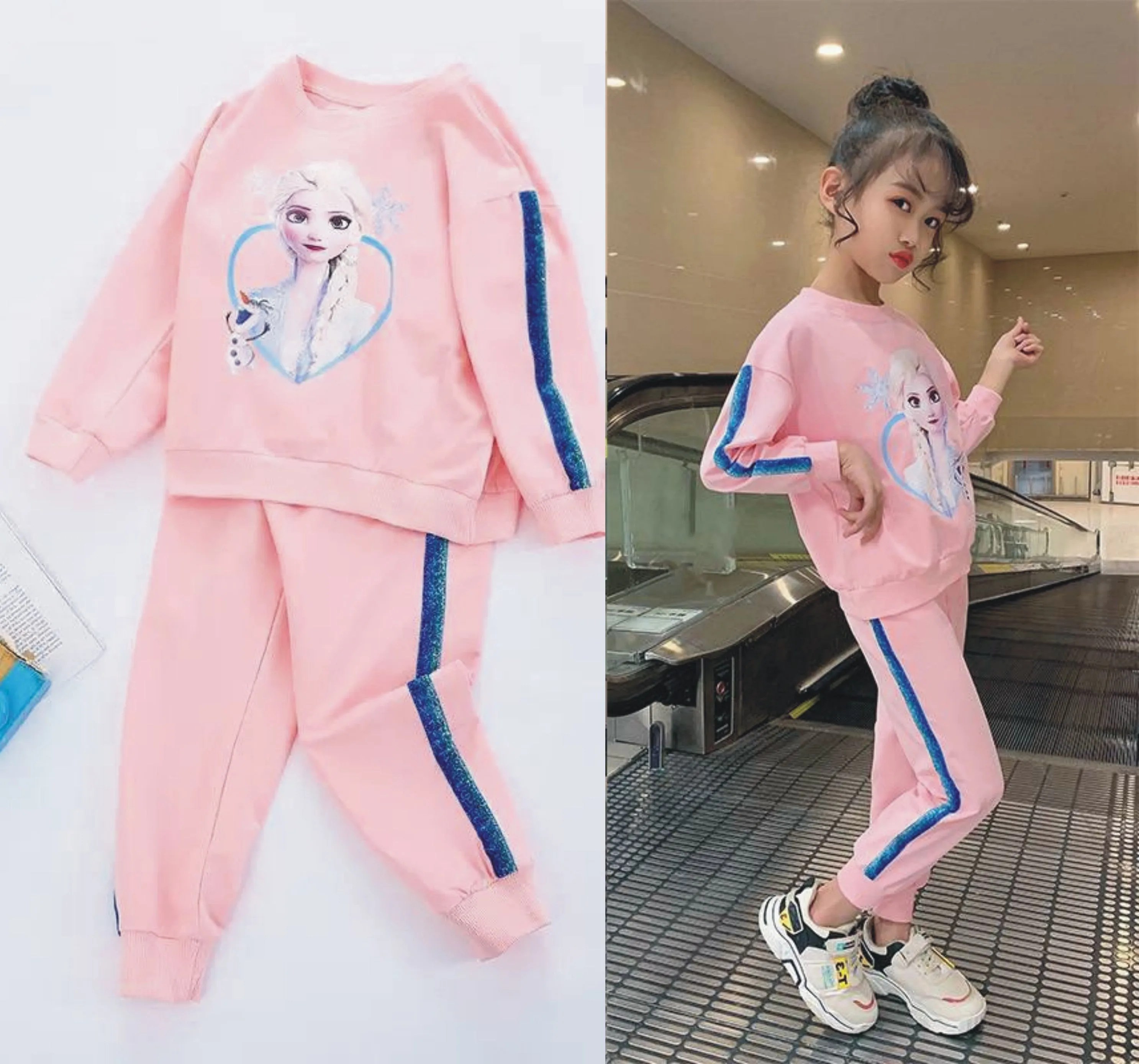 Disney Frozen Children Clothes Girl Elsa Baby Clothing Suit Tracksuit Kid Clothes Girl Set Autumn Toddler Outfits Pullover Pants