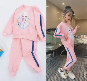 Disney Frozen Children Clothes Girl Elsa Baby Clothing Suit Tracksuit Kid Clothes Girl Set Autumn Toddler Outfits Pullover Pants