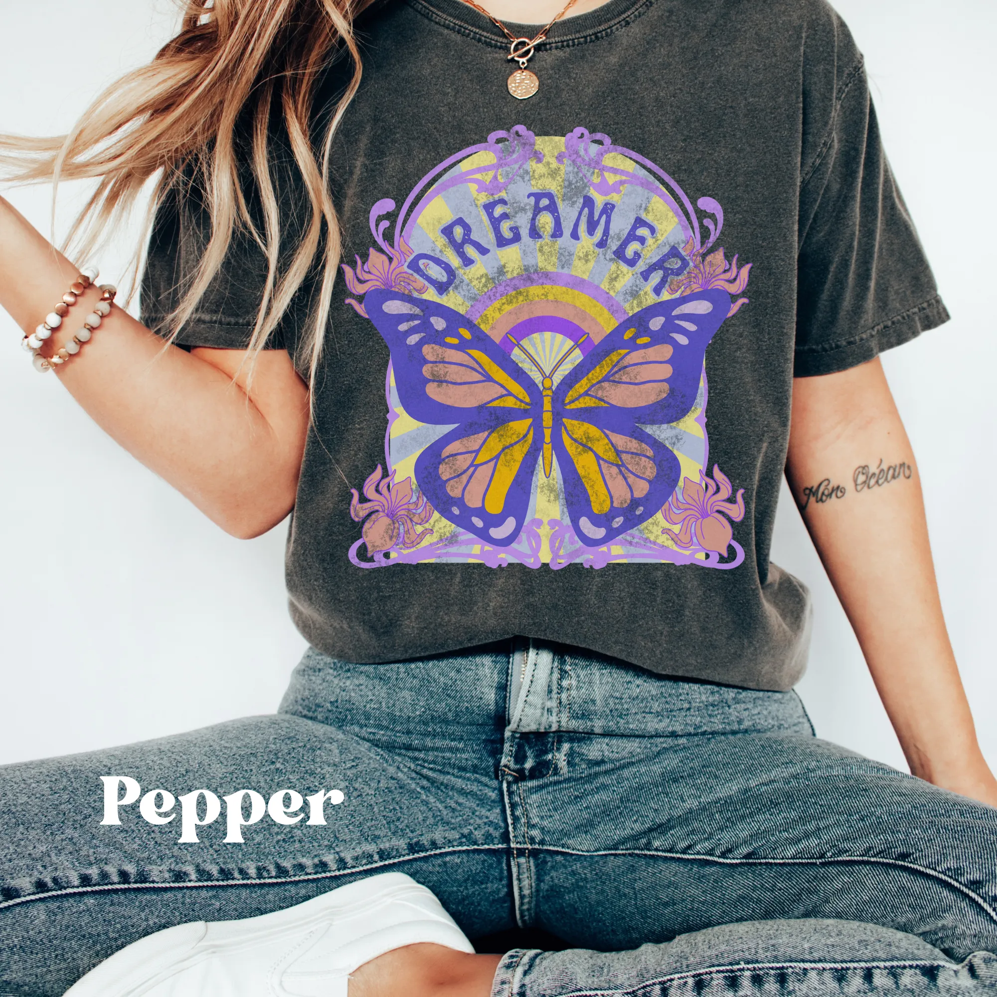 Dreamer Butterfly Art Nouveau Shirt Comfort Colors