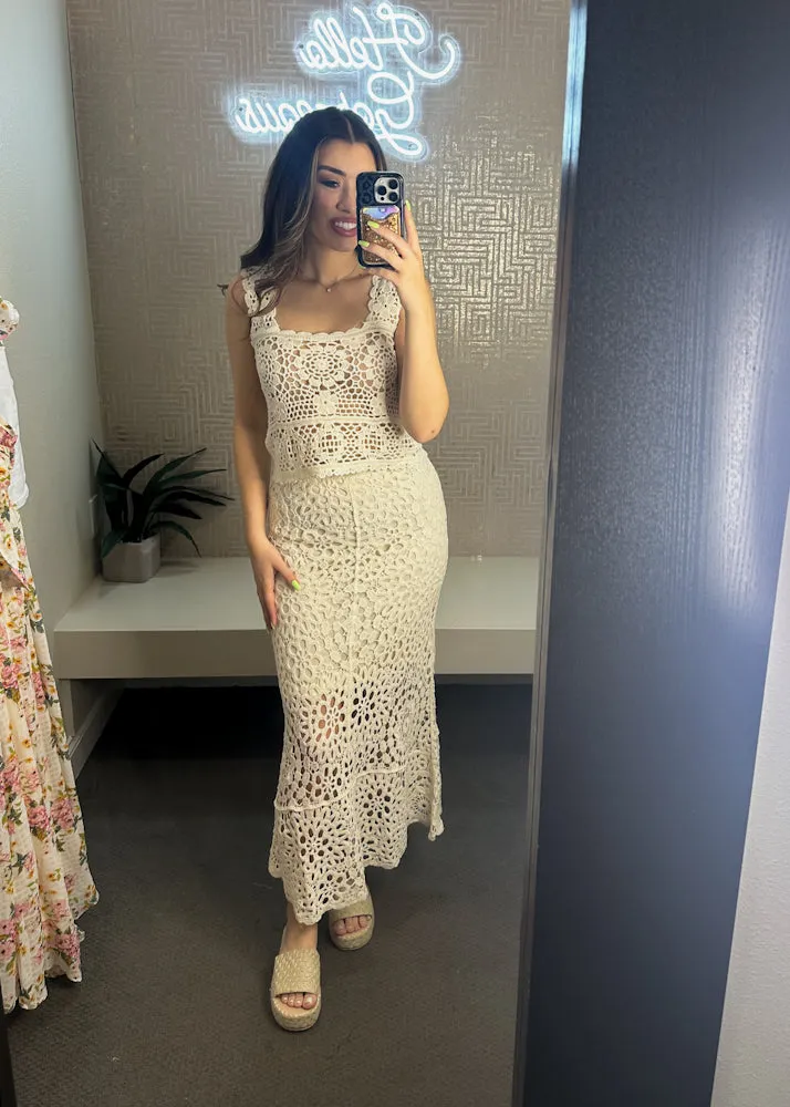 Ellis Crochet Midi Skirt