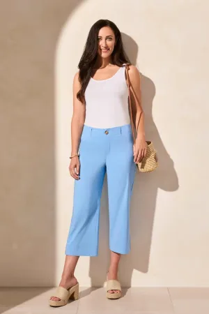 Flowy High Rise Twill Capri Pant