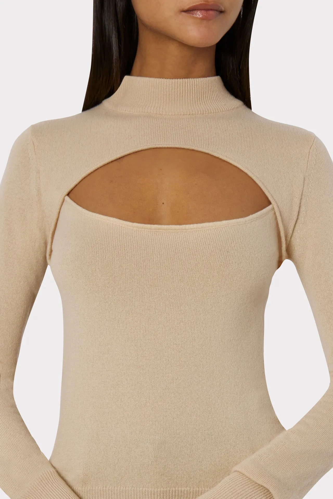 Front Cut Out Turtleneck