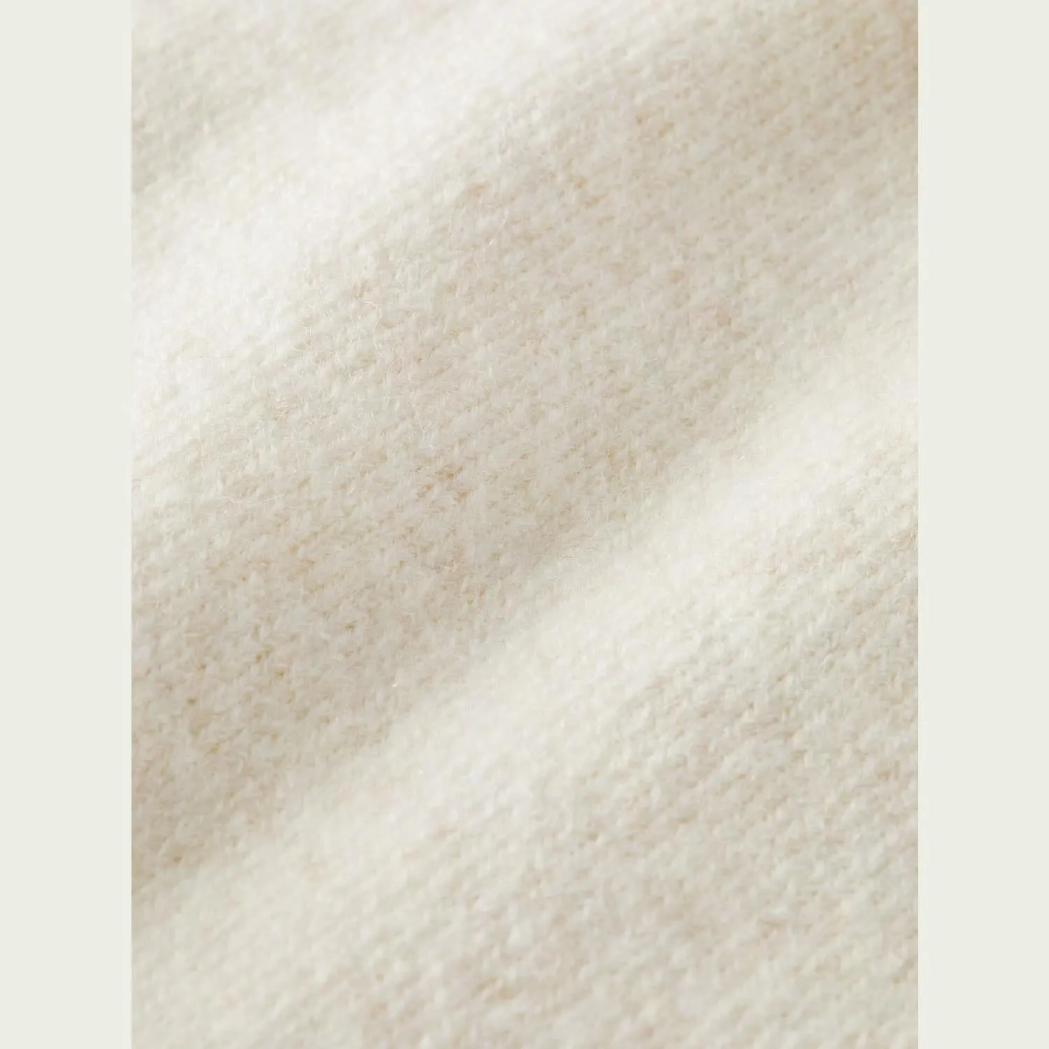 Fuzzy V-Neck Pullover (Ivory)