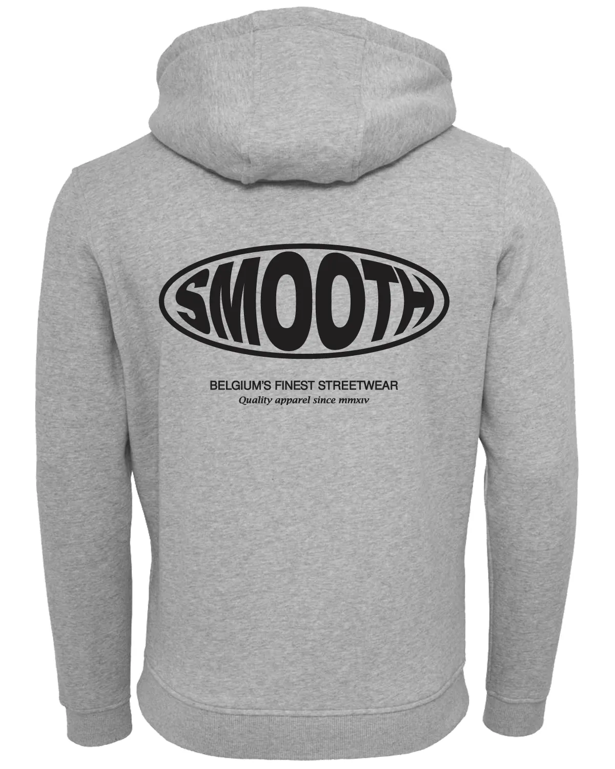 Grey Kids Hoodie / Oval Black Front Back Boys