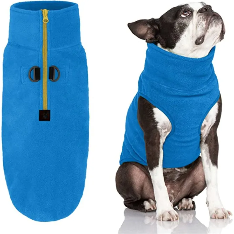 Half Zip Up Fleece Vest Dog Sweater