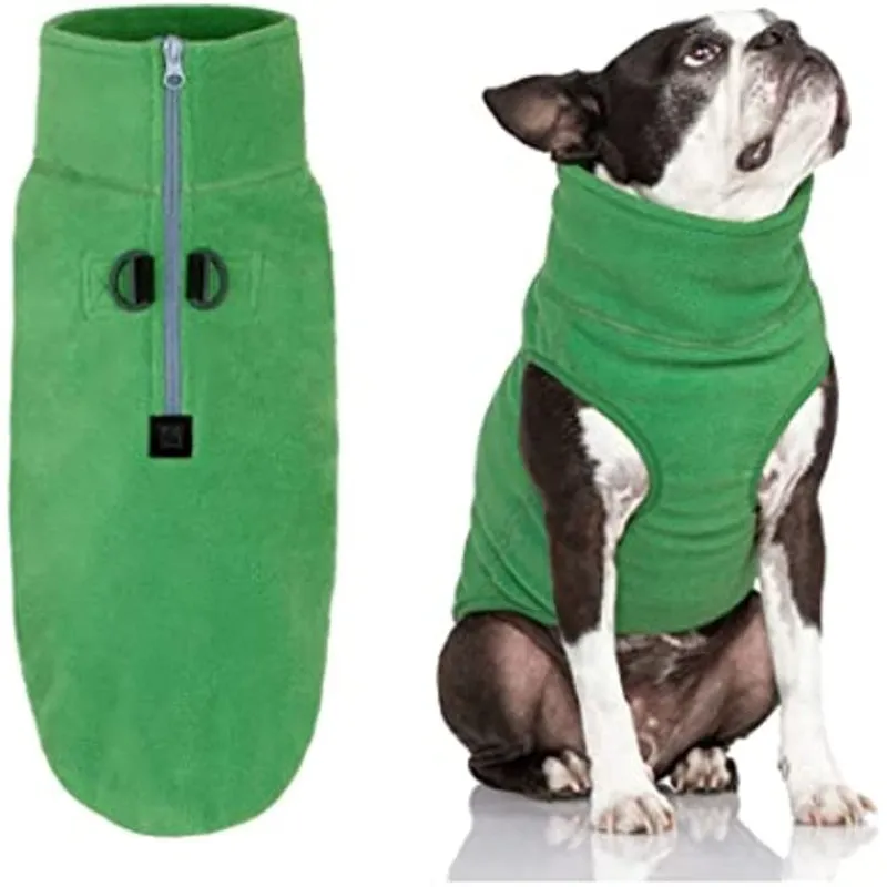 Half Zip Up Fleece Vest Dog Sweater