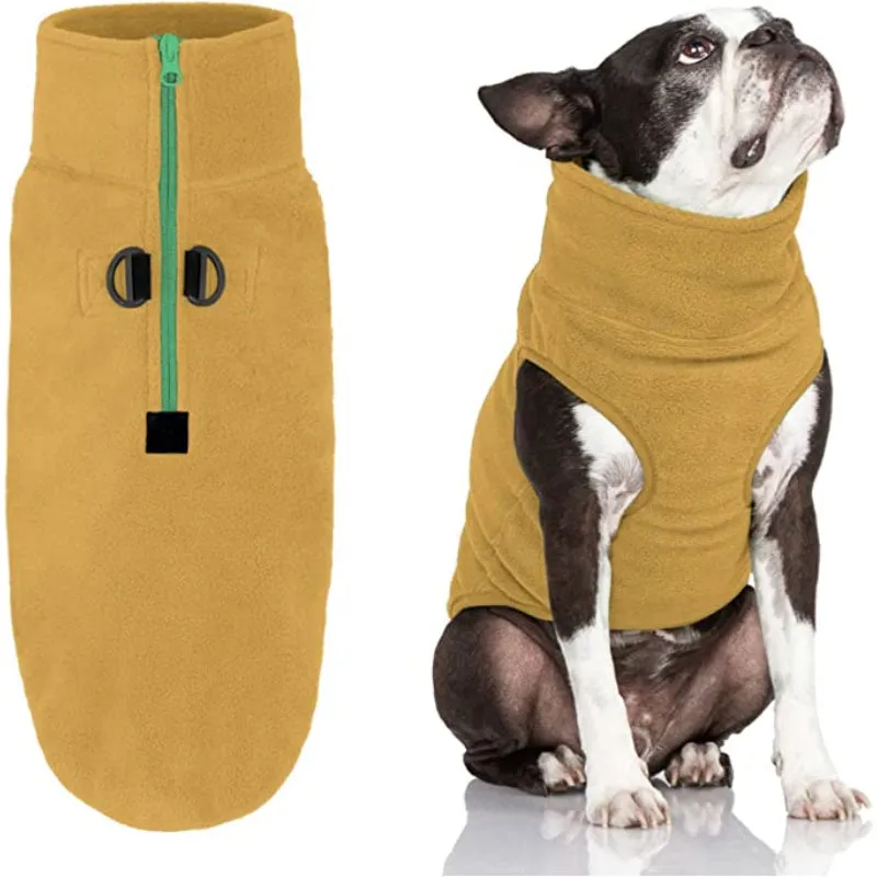 Half Zip Up Fleece Vest Dog Sweater