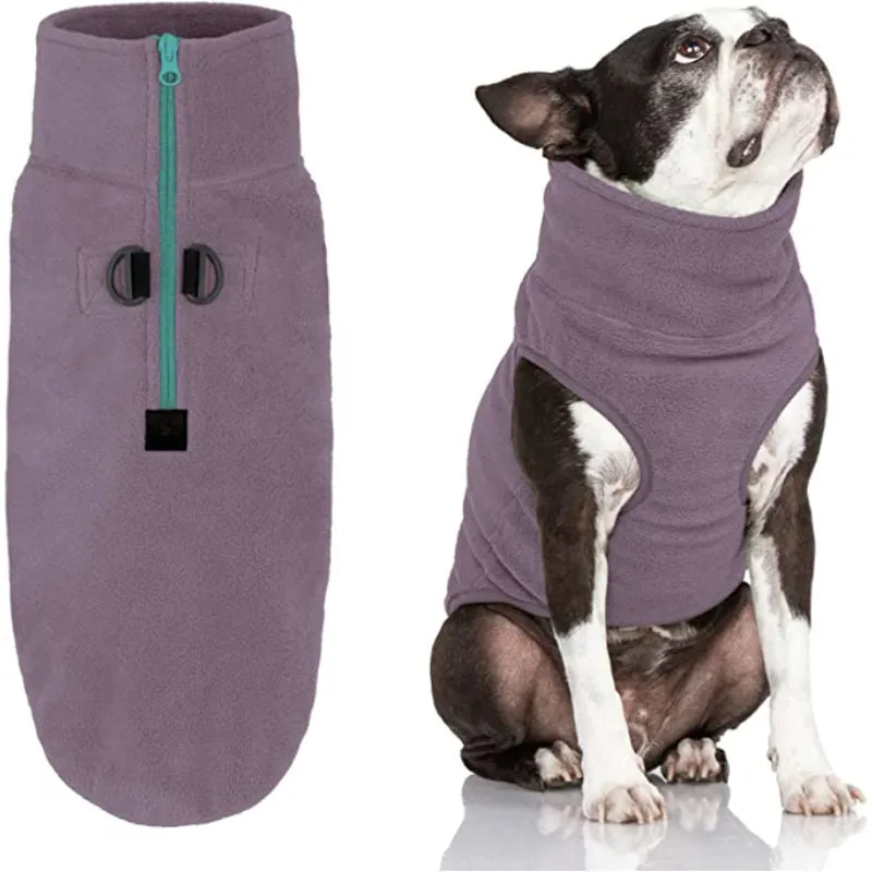 Half Zip Up Fleece Vest Dog Sweater