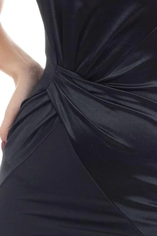 HEAVY SATIN ONE SHOULDER DRESS