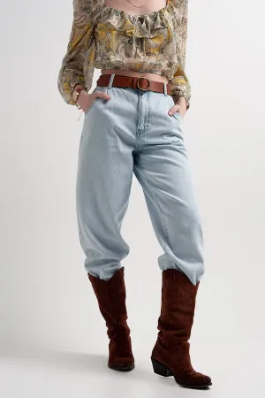 High Rise Slouchy Mom Jeans In Lightwash