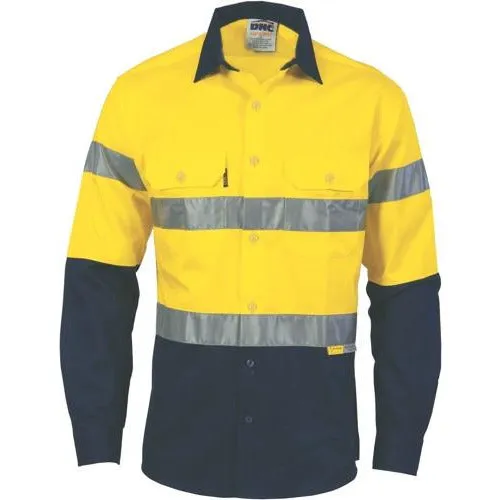 HiVis two tone drill shirt with 3M 8906 Reflective Tape 3736