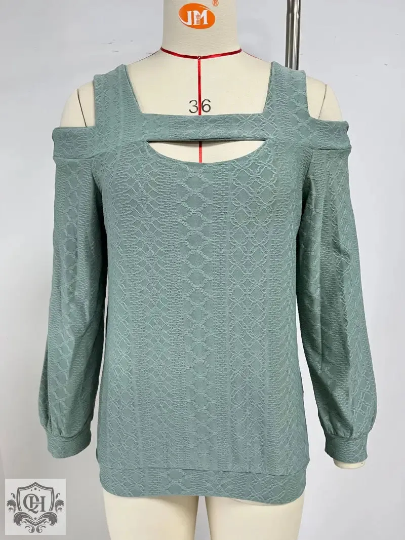Hollow Out Long Sleeve Tee