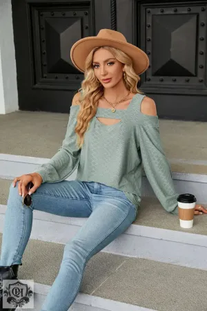 Hollow Out Long Sleeve Tee