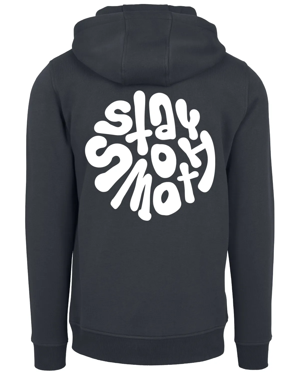 Ink Blue Hoodie / Stay Smooth White Front Back Women