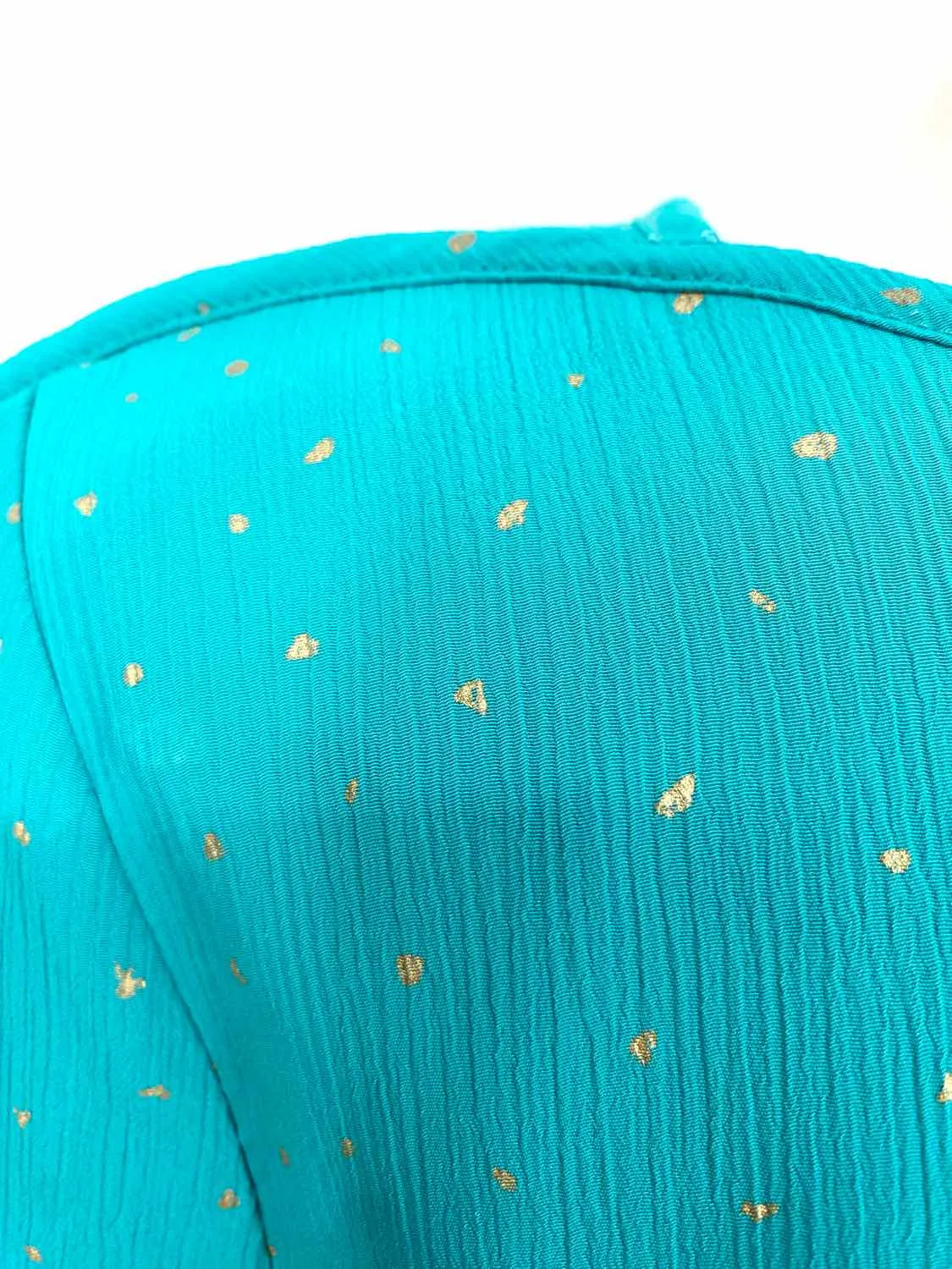 Jeanne Marc Women's Green Flowy Polyester Blend Polka Dot Size S Pants Set