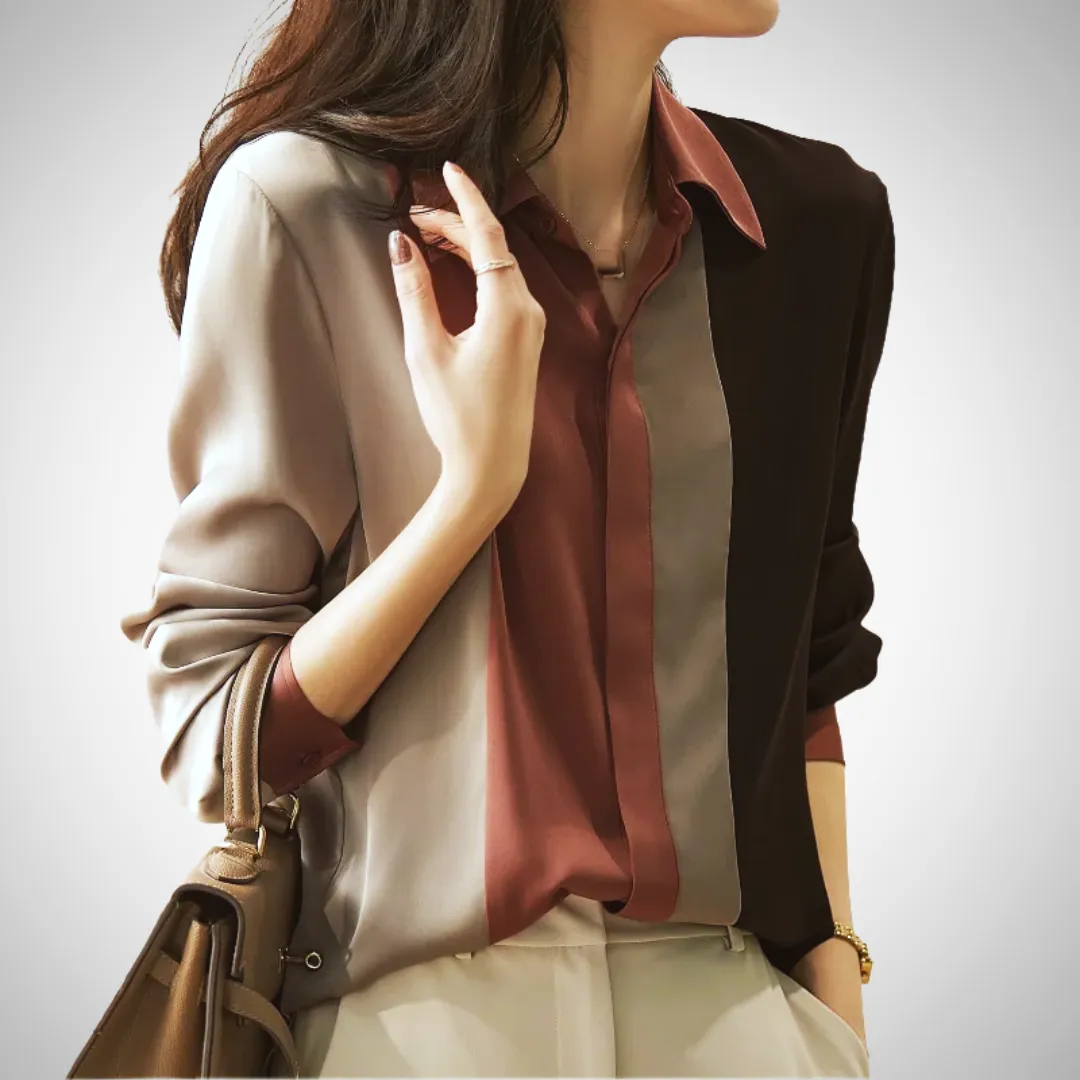 Jennifer Flowy Chiffon V-Neck Blouse