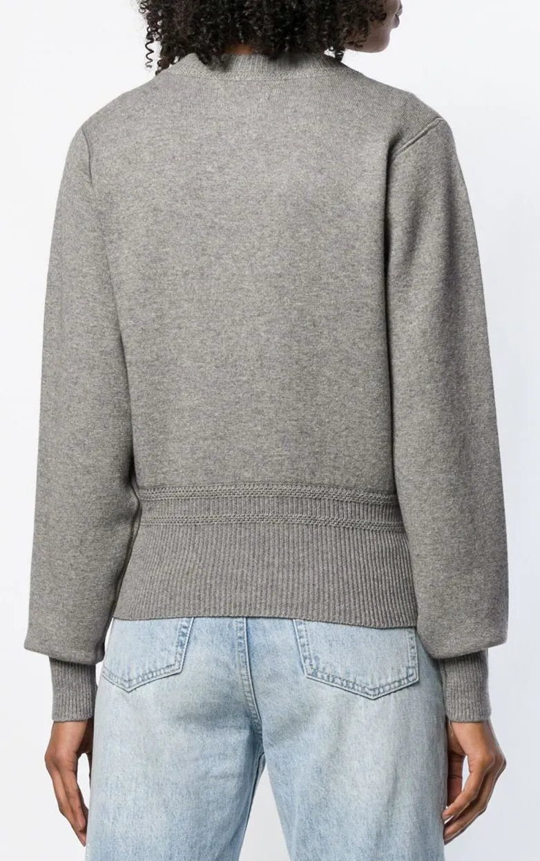 Lace-Up Long Sleeve Sweater, Grey