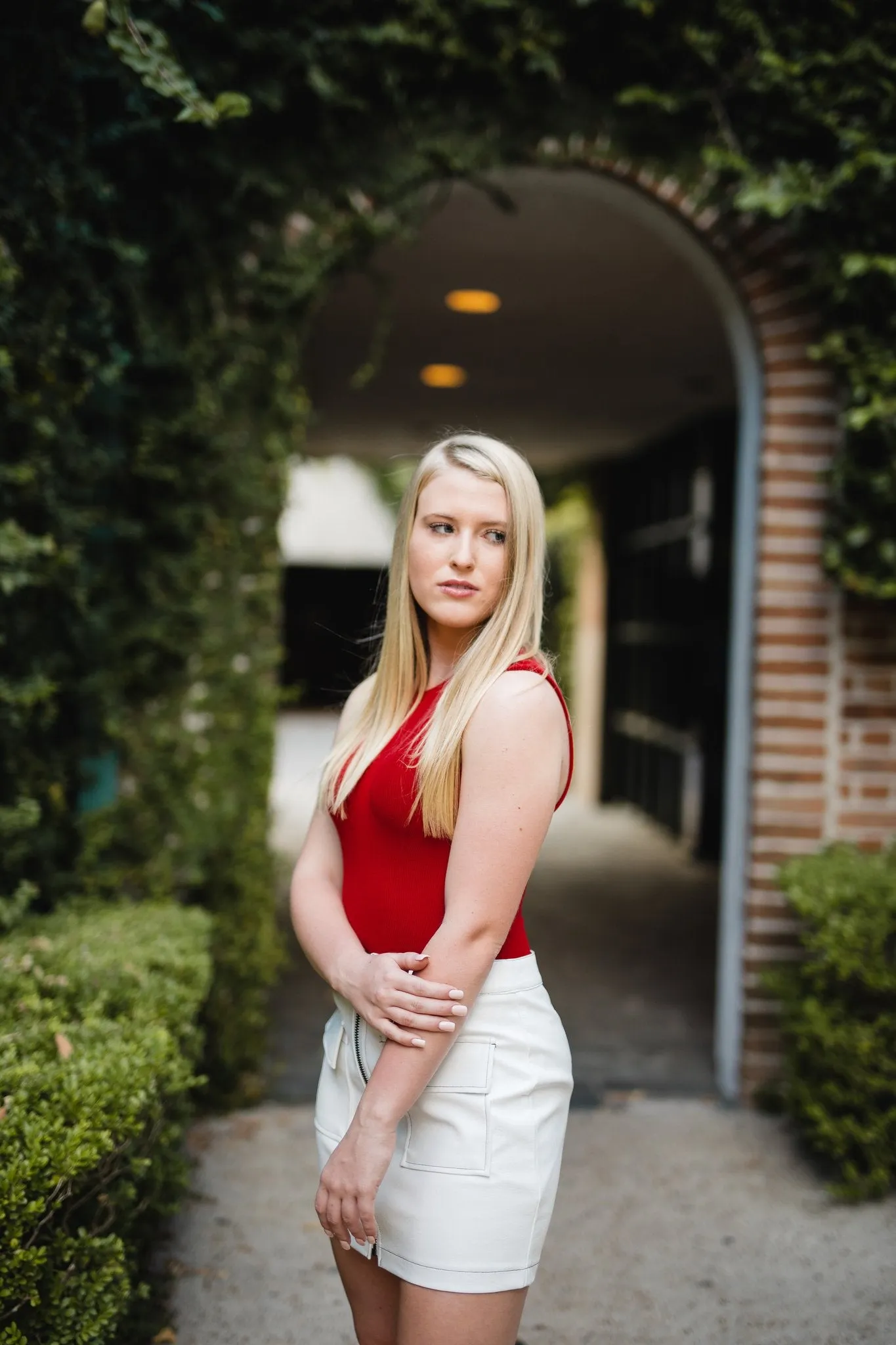 Left for Boston Mock Neck Bodysuit in Red