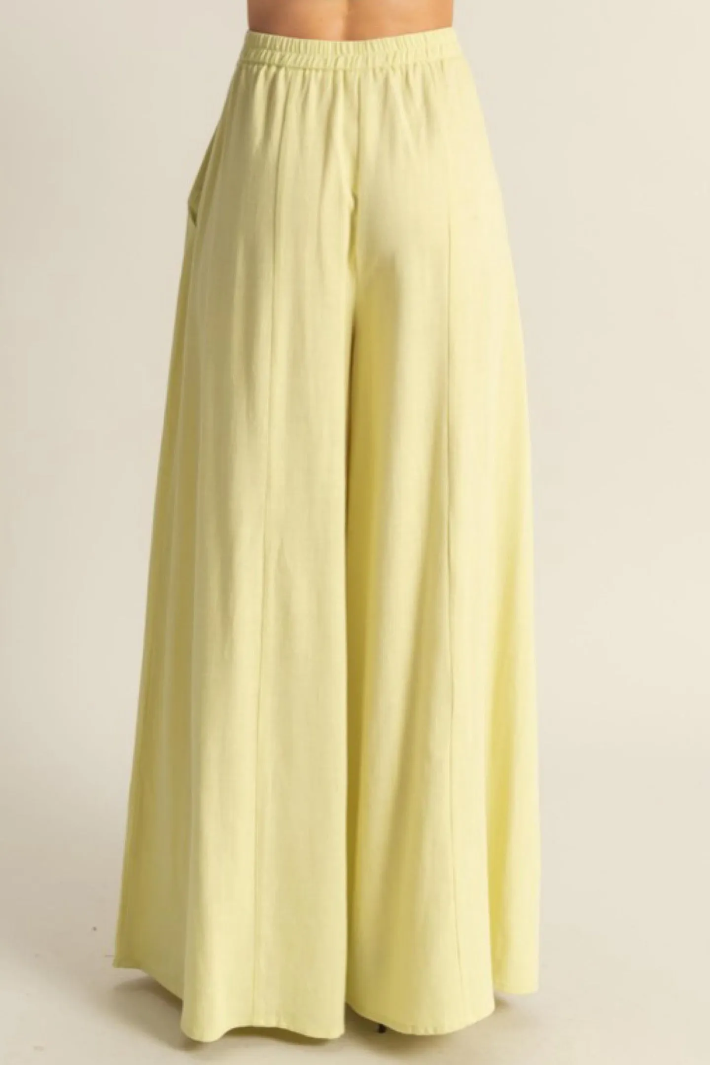 LINEN BLEND FLOWY PANTS