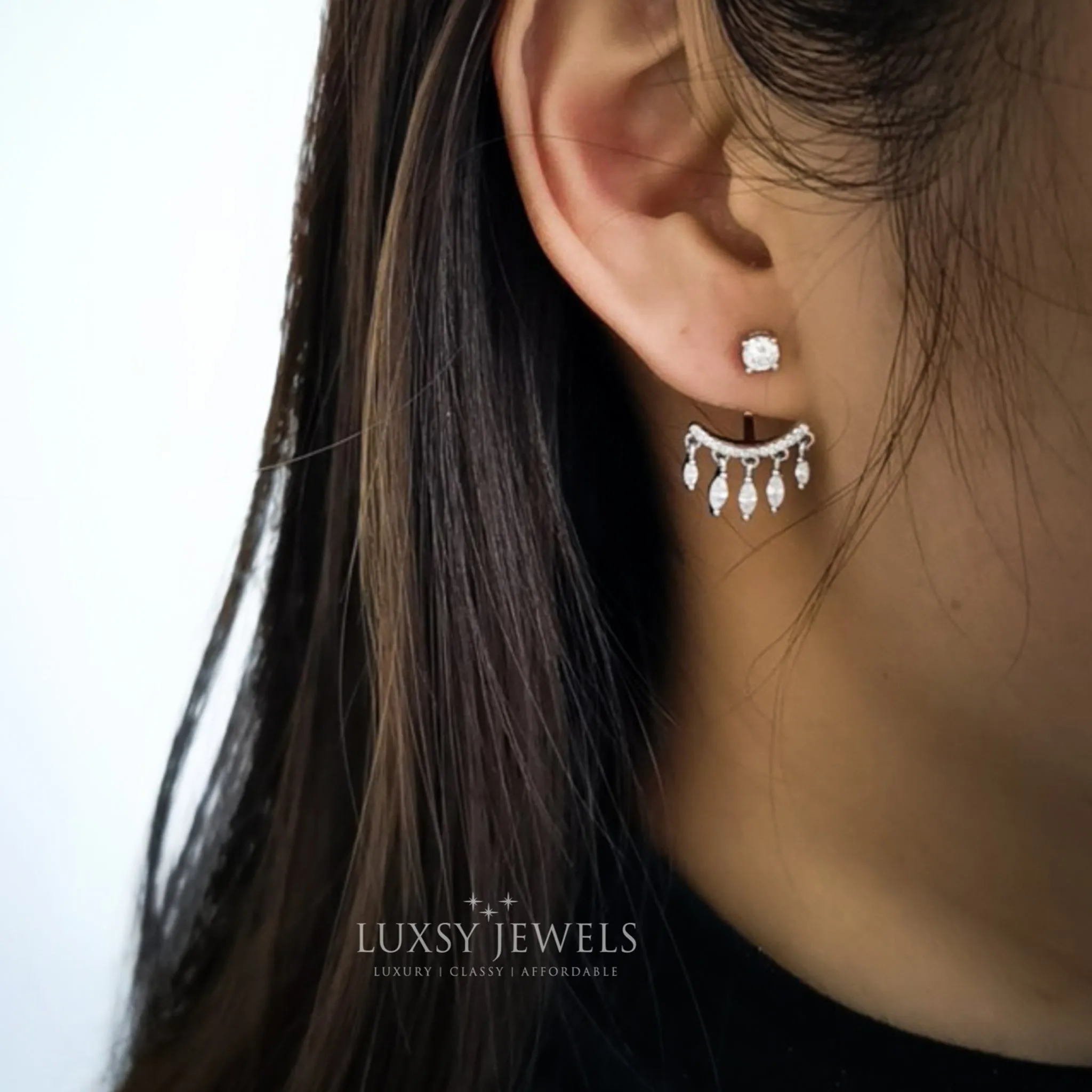 Luxsy Tassel Ear Jackets - 925 Silver