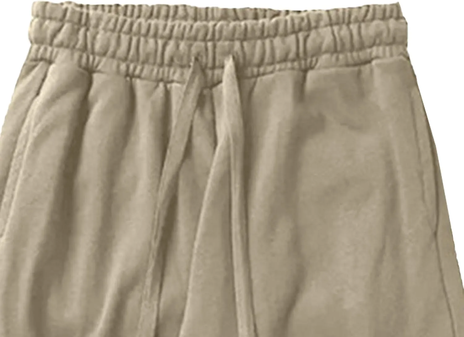 Men's Straight Leg Elastic Waist Work Pants Casual Drawstring Cargo Trousers Lightweight Relaxed Fit Outdoor Pants