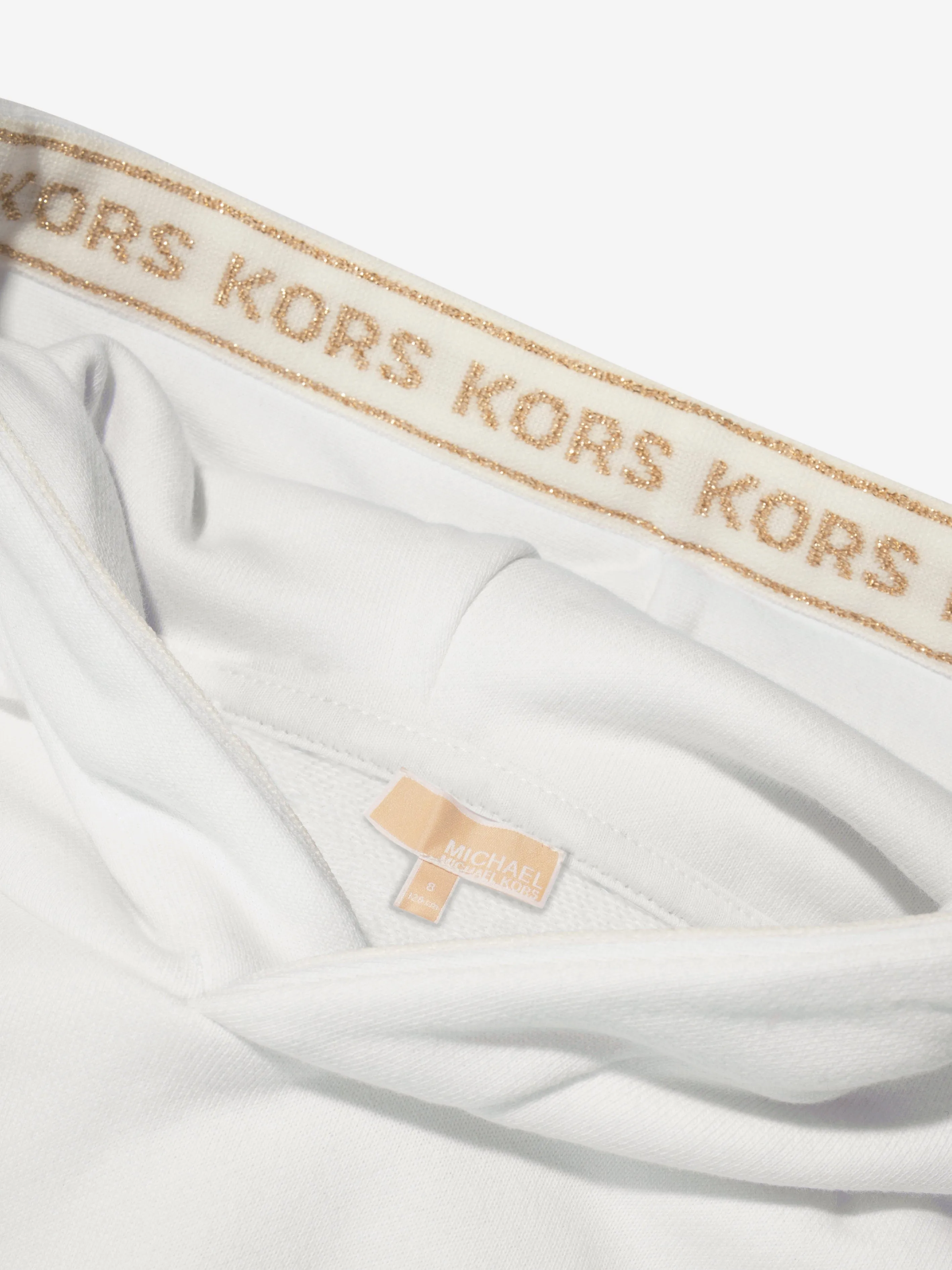 Michael Kors Girls Logo Print Hoodie in White