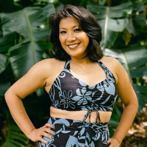 Monstera Abstract Wrap Pants and Top Set, Made in Hawaii