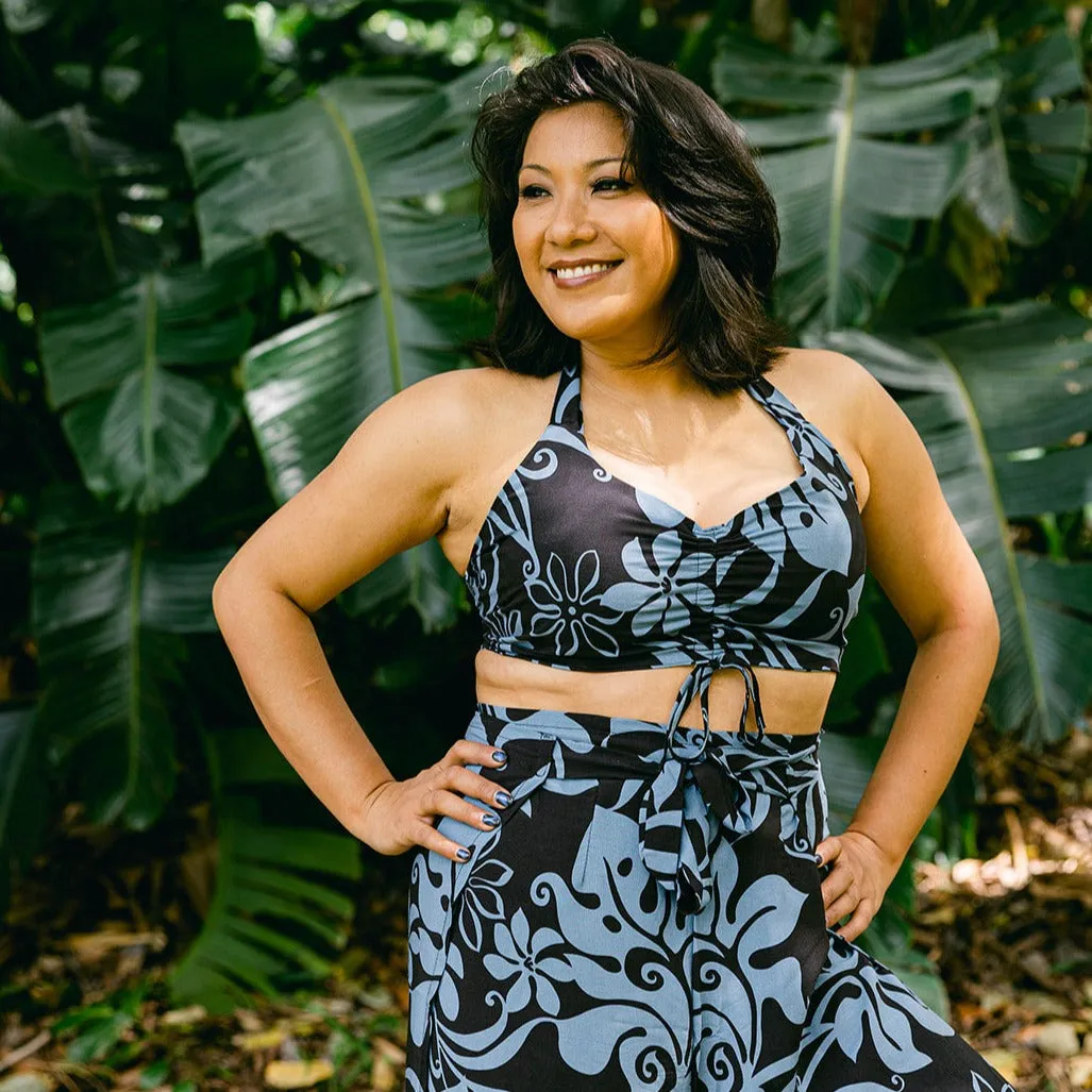Monstera Abstract Wrap Pants and Top Set, Made in Hawaii