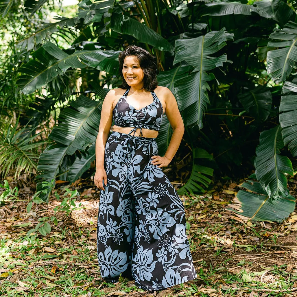Monstera Abstract Wrap Pants and Top Set, Made in Hawaii